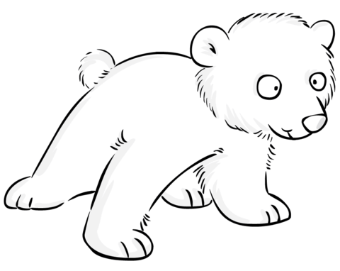 Cute Polar Bear Baby Coloring Page